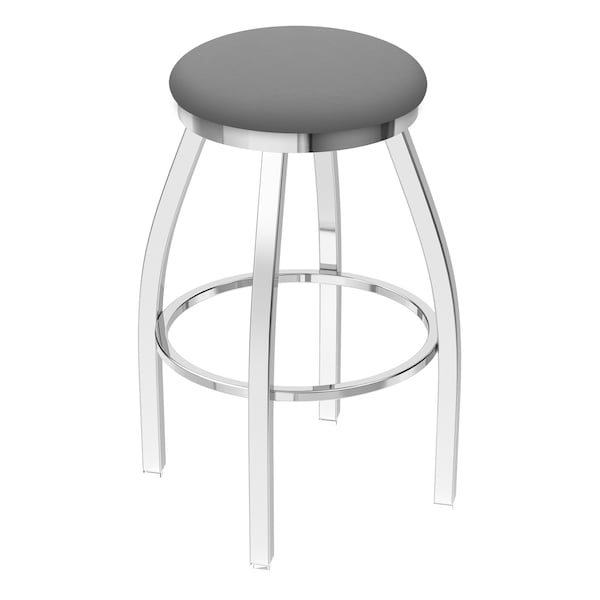 36" Swivel X-Tall Bar Stool, Chrome Finish, Canter Grey Seat